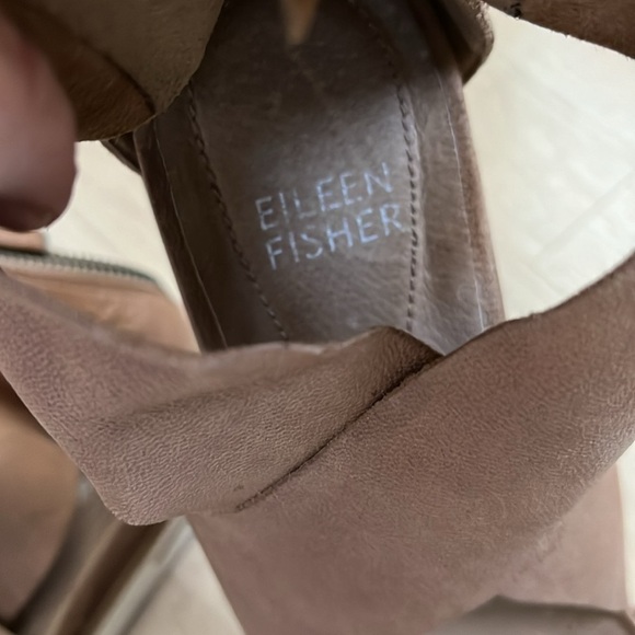 Eileen Fisher Sport Leather Sandal Sneaker Open Toe Strappy 7 Zipper Neutral - Picture 5 of 10